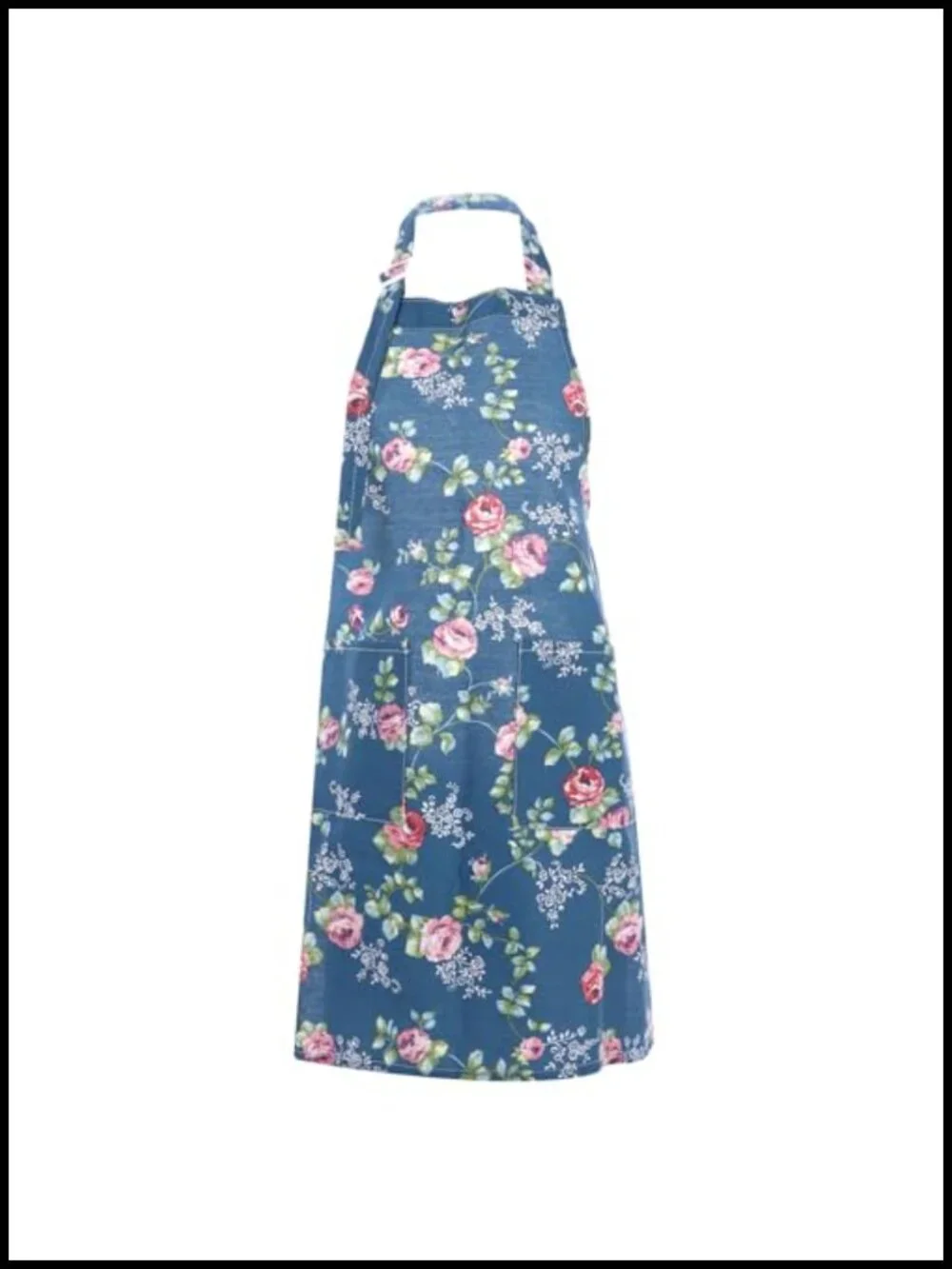 Plus Size Canvas Apron with Big Pockets Floral Cotton Linen for Cooking Baking
